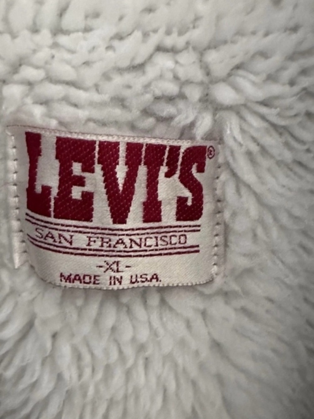 80’s Levi’s Acid Wash Jean Jacket Trucker Sherpa XL vintage coat - Picture 6 of 7